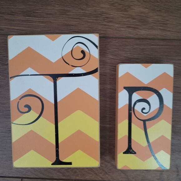 Trick Or Treat Wood Blocks Striped Cat Candy Corn 11pc Halloween Home Decor - Picture 9 of 11